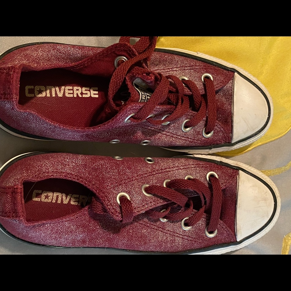 New converse all star shoes maroon kind of shiny
